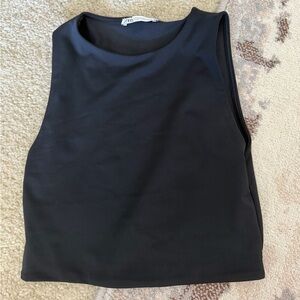 ZARA tight black cropped top